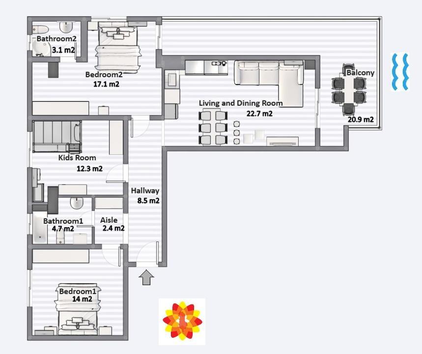 Colorful Sea View Apartment Sarande Ngoại thất bức ảnh